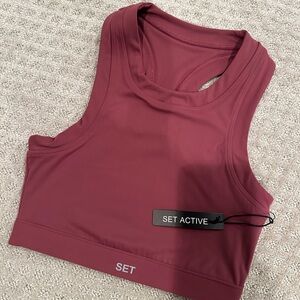 SET Active Women's Maroon Sports Bra Top